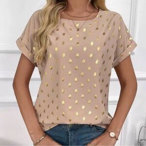 Gold Polka Dot Women's Top